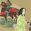 月刊「武道」表紙絵／伝えたい日本のはなし 「夫の大事に名馬を買う　山内一豊の妻ちよ」